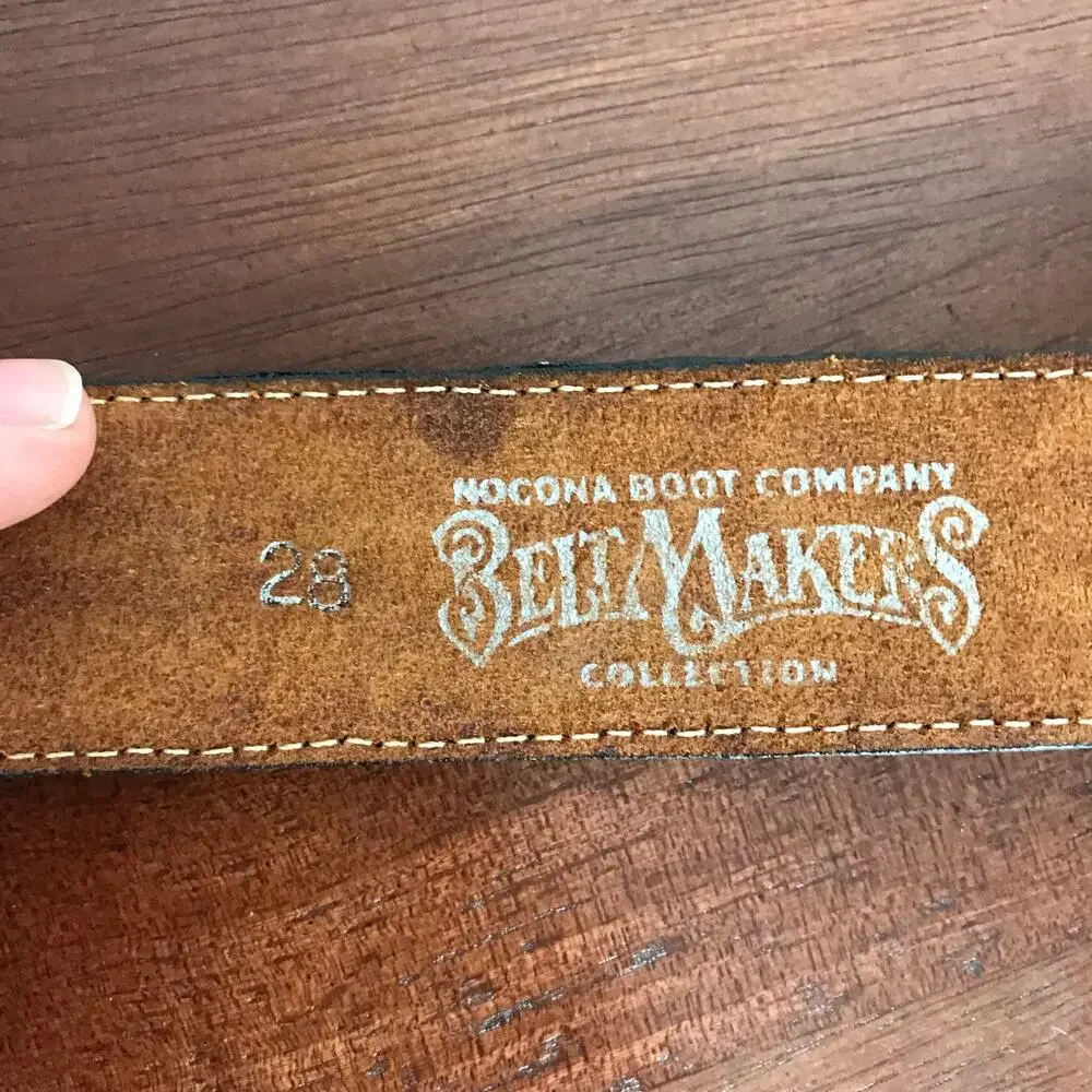 Nocona Boot Company Bootmakers Collection New Men's 28 Gray Green Leather Belt